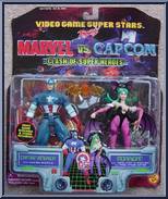 Toy Biz Marvel Vs Capcom 1999 Captain America VS Morrigan 5" Figure Set MISB for sale online
