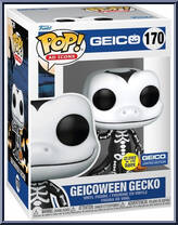 Geicoween Gecko (White) (Glows in the Dark) from Ad Icons - Pop! Vinyl Figures manufactured by Funko [Front]