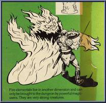 Fire Elemental (Magic) & Crystal Ball Treasure from Advanced Dungeons & Dragons - PVC Figures manufactured by LJN [Package]