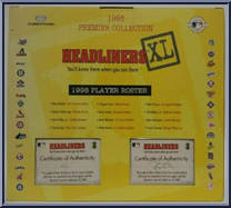 Barry Bonds / Mark McGwire from Baseball Headliners - 1998 Season - XL manufactured by Corinthian [Back]