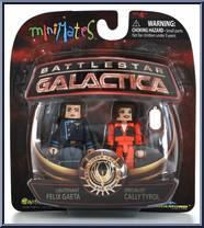 Lieutenant Felix Gaeta / Specialist Cally Tyrol from Battlestar Galactica - Minimates - Wave 4 manufactured by Diamond Select [Front]