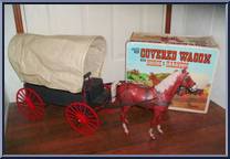 Covered Wagon & Wheeled Horse from Best of the West - Johnny West - Accessories manufactured by Marx [Loose]