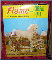 Flame & Corral Fence (Bay or Palomino) from Best of the West - Johnny West - Accessories manufactured by Marx [Front]