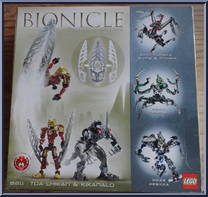 Toa Lhikan and Kikanalo from Bionicle - 2004 manufactured by Lego [Back]