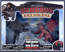 Toothless vs. Red Death from Dragons - Race to the Edge - Power Packs manufactured by Spinmaster [Front]
