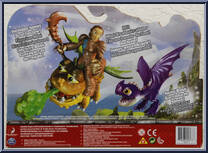 Valka & Baby Gronckle & Scuttleclaw from Dragons - Race to the Edge - Dragon Riders manufactured by Spinmaster [Back]