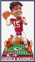Patrick Mahomes (Kansas City Chiefs) (On Fire) from Football - Player Bobbles manufactured by Foco [Loose]
