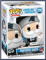 Panthers Santa (Throwing) from Football - Holiday Pop! manufactured by Funko [Front]