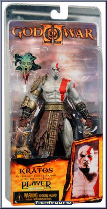 Neca God of War 2 Kratos Golden Fleece Armor Medusa Head 7 Game Action  Figure
