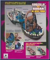 Godzilla vs. Rodan in New York from Godzilla - King of the Monsters - Micro-Battle Playsets manufactured by Trendmasters [Loose]