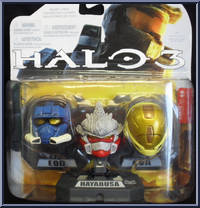 EVA (Yellow) / Hayabusa (Red) / EOD (Blue) from Halo 3 - Helmets - Series 1 manufactured by McFarlane [Front]