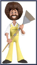 bob ross in overalls