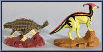 Ankylosaurus & Hadrosaurus from Jurassic Park - Die-Cast Metal Dinosaurs manufactured by Kenner [Loose]