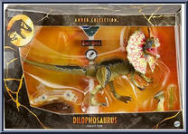 Dilophosaurus from Jurassic Park - Amber Collection - Dinos manufactured by Mattel [Front]
