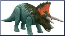 Triceratops (Green / Orange Head) from Jurassic World - Dominion - Roar Strikers manufactured by Mattel [Loose]