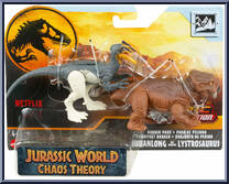Guanlong vs Lystrosaurus from Jurassic World - Epic Evolution - Danger Packs - Chaos Theory manufactured by Mattel [Front]