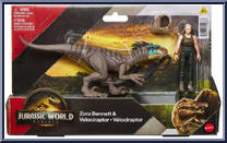 Zora Bennett & Velociraptor from Jurassic World - Rebirth - Playsets manufactured by Mattel [Front]