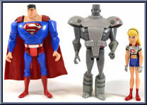 Superman / Supergirl / Steel from Justice League Unlimited - 3-Packs - DC Super Heroes - Purple Cards manufactured by Mattel [Loose]