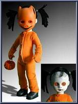 Squeak (Orange) from Living Dead Dolls - Series 16 - Variants manufactured by Mezco [Loose]