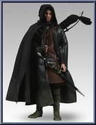 Aragorn (Hooded Cloak & Pipe) (Sideshow) from Lord of the Rings - Exclusives manufactured by Sideshow [Loose]