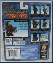 Gimli (Dual Axe Attack) from Lord of the Rings - Trilogy - Motorized Twist 'Ems manufactured by Toy Biz [Back]