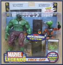 Hulk (Closed Mouth) vs Leader (Brain Head) from Marvel Legends - Face Off Sets - Series 1 manufactured by Toy Biz [Front]