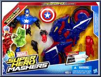 Captain America (James "Bucky" Barnes) (with The Capcycle) from Marvel Super Hero Mashers - Vehicles manufactured by Hasbro [Front]