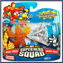 Human Torch & Silver Surfer from Marvel Super Hero Squad - Series 14 manufactured by Hasbro [Front]