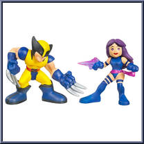 Wolverine & Psylocke from Marvel Super Hero Squad - Series  8 manufactured by Hasbro [Loose]