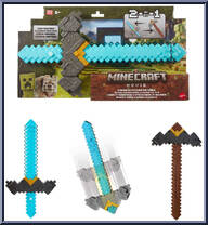 Click And Switch Sword And Pickaxe from Minecraft - Movie - Role Play manufactured by Mattel [Front]