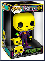 Jack Skellington with Zero (Black Light) (10" Scale) from Nightmare Before Christmas - Pop! Vinyl Figures manufactured by Funko [Front]