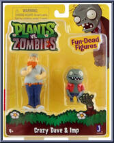 Crazy Dave & Imp from Plants vs Zombies - Fun-Dead Figures manufactured by Jazwares [Front]