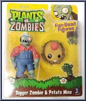 Digger Zombie & Potato Mine from Plants vs Zombies - Fun-Dead Figures manufactured by Jazwares [Front]