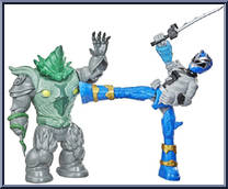 Blue Ranger vs Shockhorn from Power Rangers Dino Fury - Battle Attackers manufactured by Hasbro [Loose]
