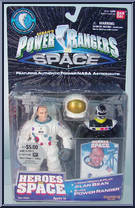 Lunar Module Pilot Alan Bean / Black Power Ranger from Power Rangers in Space - Heroes of Space manufactured by Bandai [Front]