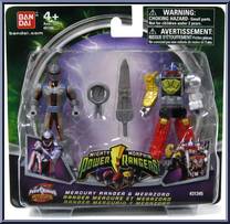 Mercury Ranger & Megazord from Power Rangers Mighty Morphin - 2010 - Mix & Morph manufactured by Bandai [Front]