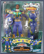 Blue Battlized Warrior from Power Rangers Wild Force - Battlized manufactured by Bandai [Front]