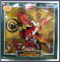 Red Wild Warrior With Savage Cycle from Power Rangers Wild Force - 12" Scale manufactured by Bandai [Front]