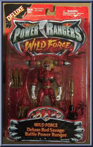 Wild Force Deluxe Red Savage Battle Power Ranger from Power Rangers Wild Force - Deluxe Rangers manufactured by Bandai [Front]