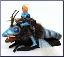 Dargon (Blue) and DragonFlyer from Sectaurs - Warriors Of Symbion - Beasts manufactured by Coleco [Loose]