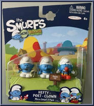 Hefty / Poet / Clown from Smurfs - Micro Village - 3-Packs manufactured by Jakks Pacific [Front]