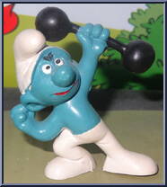 Barbell Smurf from Smurfs - Basic Series manufactured by Peyo [Loose]