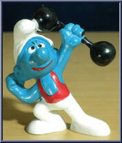 Barbell Smurf from Smurfs - Basic Series manufactured by Peyo [Loose]