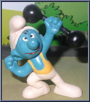 Barbell Smurf from Smurfs - Basic Series manufactured by Peyo [Loose]