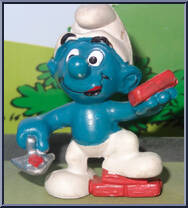Bricklayer Smurf from Smurfs - Basic Series manufactured by Peyo [Loose]