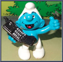 Cell Phone Smurf from Smurfs - Basic Series manufactured by Peyo [Loose]