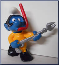 Frogman Smurf from Smurfs - Basic Series manufactured by Peyo [Loose]