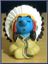 Indian Chief Smurf from Smurfs - Indians (Native Americans) manufactured by Peyo [Loose]