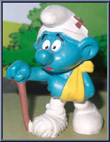 Injured Smurf (Sling / Walking Stick) from Smurfs - Basic Series manufactured by Peyo [Loose]