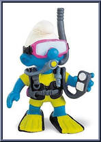 Scuba Diver Smurf from Smurfs - Basic Series manufactured by Peyo [Loose]